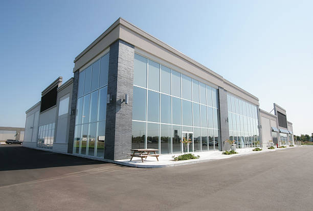 Office building with glass facade and durable exterior paint by a commercial painter in Lake Mary, FL